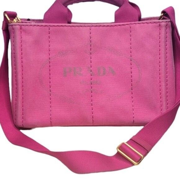 💖PRADA Pink Canvas Crossbody/Handbag, shoulder Authentic - Picture 16 of 16